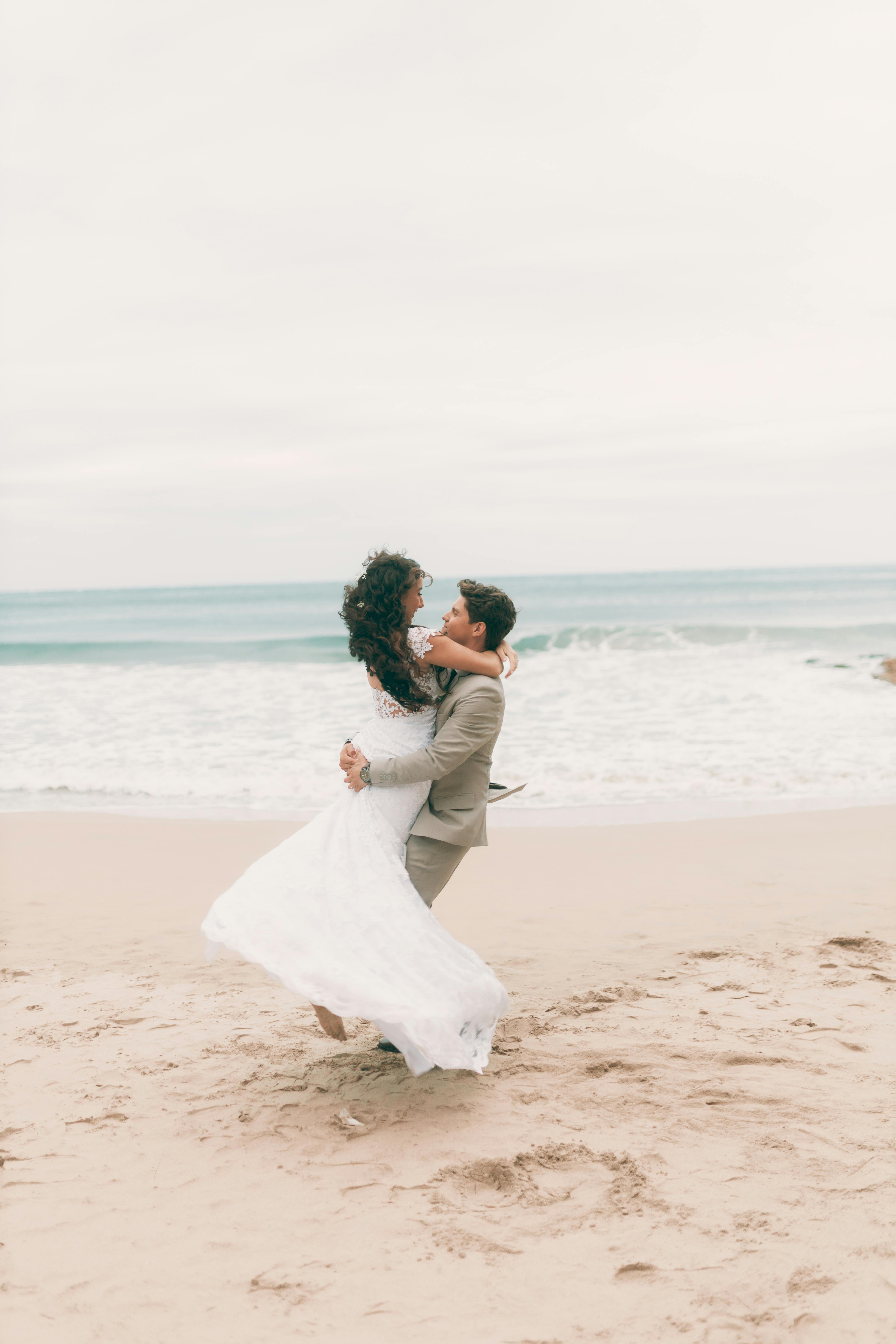 Wedding party celebrating outdoors